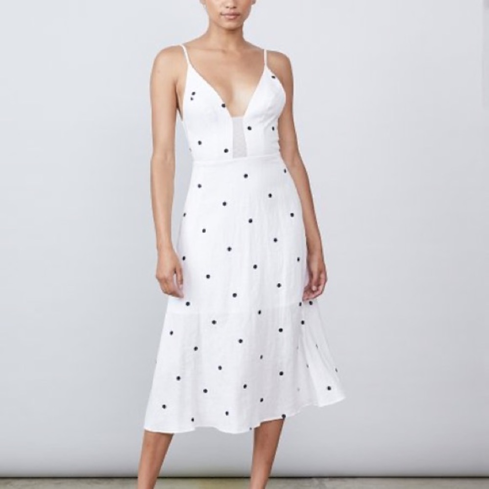 NWT Allen Schwartz Roksanna Linen Midi dress sz 10